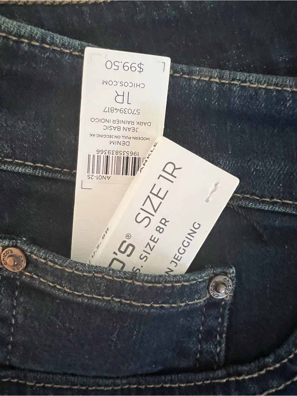 Chico's Dark Blue Pull-On Jeans